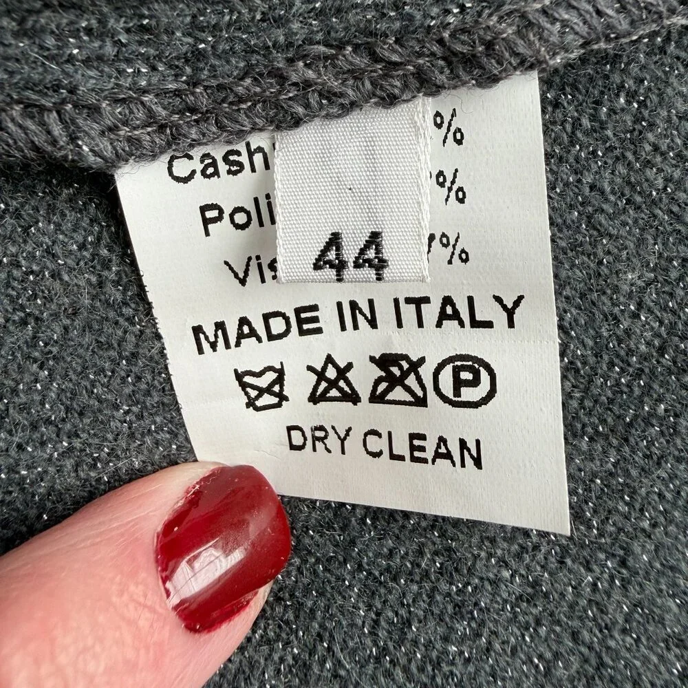 AMINA RUBINACCI Gray Cashmere Blazer Jacket Small - Picture 13 of 16